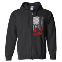 Welder American Flag Welding Gift Usa Distressed Helmet Full Zip Hoodie