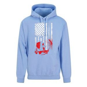 Welder American Flag Welding Gift Usa Distressed Helmet Unisex Surf Hoodie