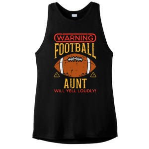 Warning American Football Aunt Yell Funny Family Matching Ladies PosiCharge Tri-Blend Wicking Tank