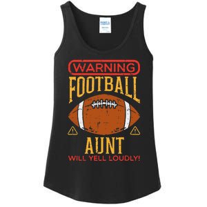 Warning American Football Aunt Yell Funny Family Matching Ladies Essential Tank