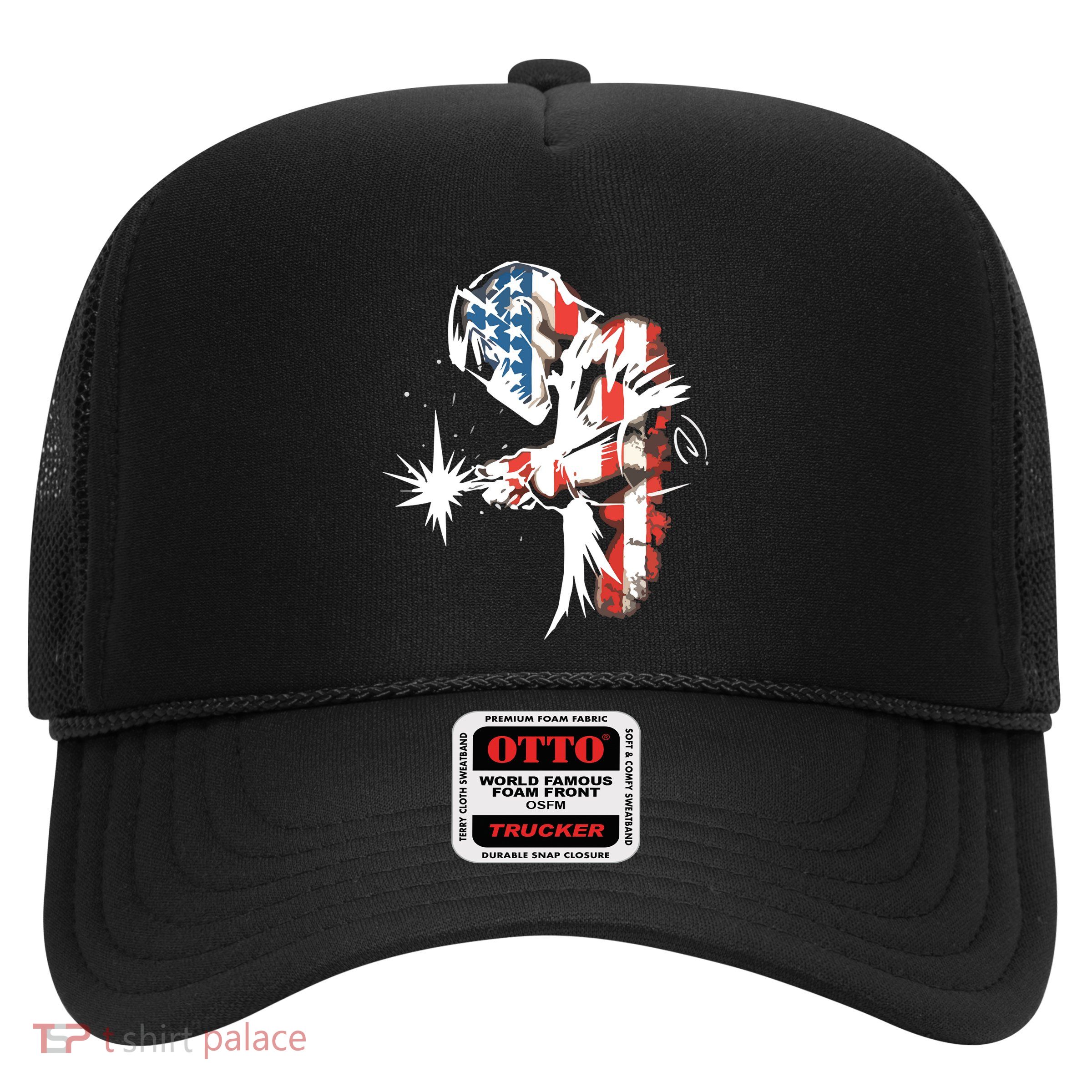 Welder American Flag USA Patriotic Welder Trucker Hat