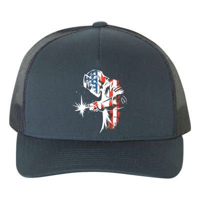 Welder American Flag USA Patriotic Welder Yupoong Adult 5-Panel Trucker Hat