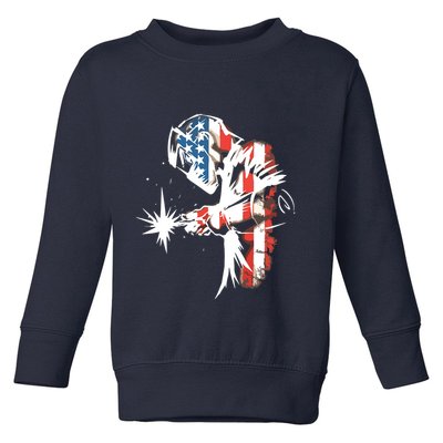 Welder American Flag USA Patriotic Welder Toddler Sweatshirt