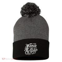 We Are Family I Got All My Sisters With Me Pom Pom 12in Knit Beanie