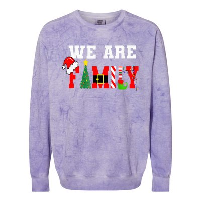 We Are Family Christmas Pajamas Matching Xmas Colorblast Crewneck Sweatshirt