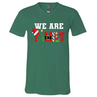 We Are Family Christmas Pajamas Matching Xmas V-Neck T-Shirt