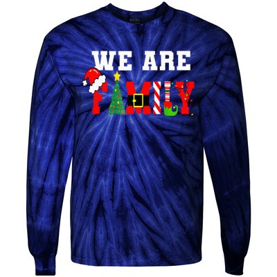 We Are Family Christmas Pajamas Matching Xmas Tie-Dye Long Sleeve Shirt