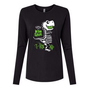 Wild And Free TRex Dinosaur Skeleton Funny Dinosaurs Cool Gift Womens Cotton Relaxed Long Sleeve T-Shirt