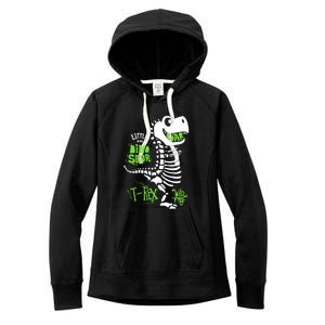 Wild And Free TRex Dinosaur Skeleton Funny Dinosaurs Cool Gift Women's Fleece Hoodie