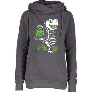 Wild And Free TRex Dinosaur Skeleton Funny Dinosaurs Cool Gift Womens Funnel Neck Pullover Hood