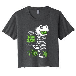 Wild And Free TRex Dinosaur Skeleton Funny Dinosaurs Cool Gift Women's Crop Top Tee