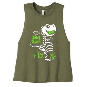 Wild And Free TRex Dinosaur Skeleton Funny Dinosaurs Cool Gift Women's Racerback Cropped Tank