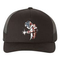 Welder American Flag USA Patriotic Welder Yupoong Adult 5-Panel Trucker Hat