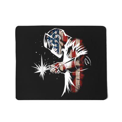 Welder American Flag USA Patriotic Welder Mousepad