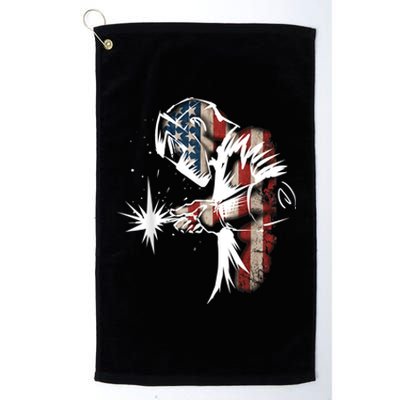 Welder American Flag USA Patriotic Welder Platinum Collection Golf Towel