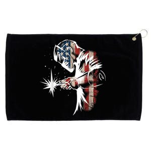 Welder American Flag USA Patriotic Welder Grommeted Golf Towel