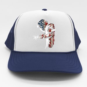 Welder American Flag USA Patriotic Welder Trucker Hat