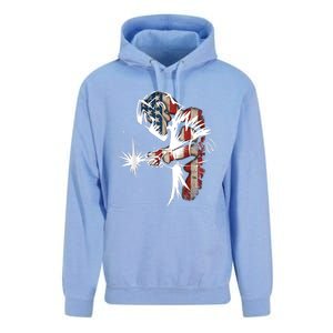 Welder American Flag USA Patriotic Welder Unisex Surf Hoodie