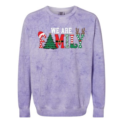 We Are Family Christmas Colorblast Crewneck Sweatshirt