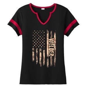 Welder American Flag Gift Welding Ladies Halftime Notch Neck Tee