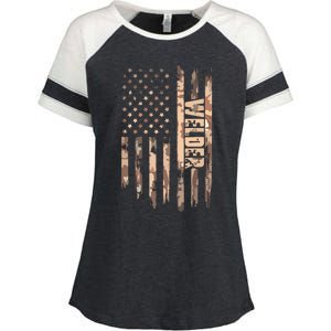 Welder American Flag Gift Welding Enza Ladies Jersey Colorblock Tee