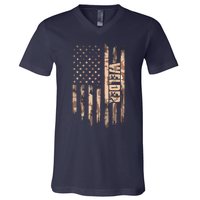 Welder American Flag Gift Welding V-Neck T-Shirt