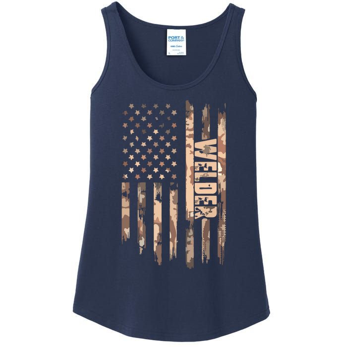 Welder American Flag Gift Welding Ladies Essential Tank