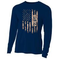 Welder American Flag Gift Welding Cooling Performance Long Sleeve Crew