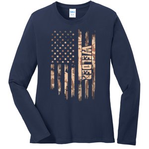 Welder American Flag Gift Welding Ladies Long Sleeve Shirt