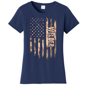 Welder American Flag Gift Welding Women's T-Shirt