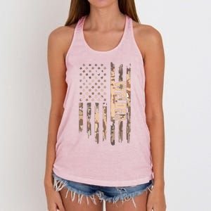 Welder American Flag Gift Welding Women's Knotted Racerback Tank