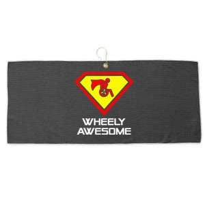 Wheely Awesome Funny Super Disabled Handicapped Wheelchair Large Microfiber Waffle Golf Towel