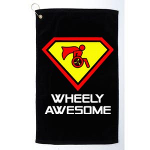 Wheely Awesome Funny Super Disabled Handicapped Wheelchair Platinum Collection Golf Towel