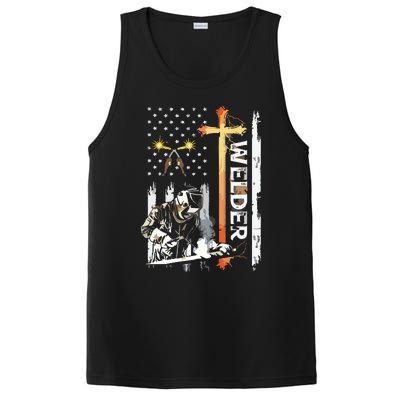 Welder American Flag Welding Fusing Material Funny Technical PosiCharge Competitor Tank