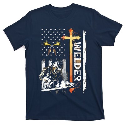 Welder American Flag Welding Fusing Material Funny Technical T-Shirt