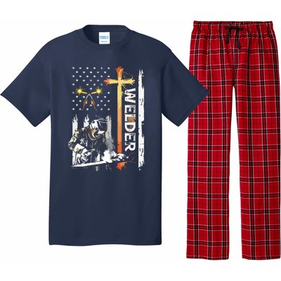 Welder American Flag Welding Fusing Material Funny Technical Pajama Set