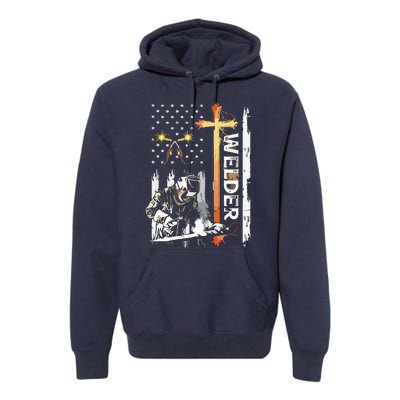 Welder American Flag Welding Fusing Material Funny Technical Premium Hoodie