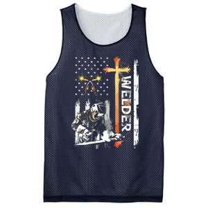 Welder American Flag Welding Fusing Material Funny Technical Mesh Reversible Basketball Jersey Tank