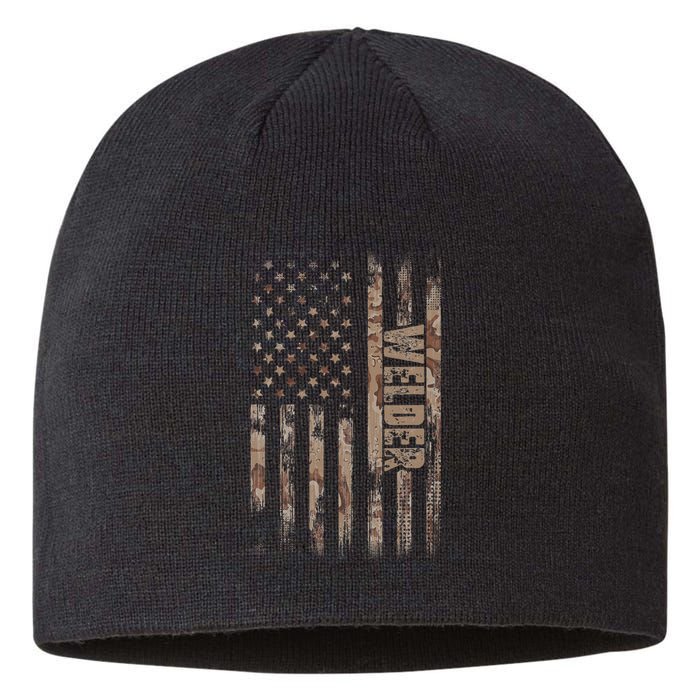 Welder American Flag Gift Welding Sustainable Beanie