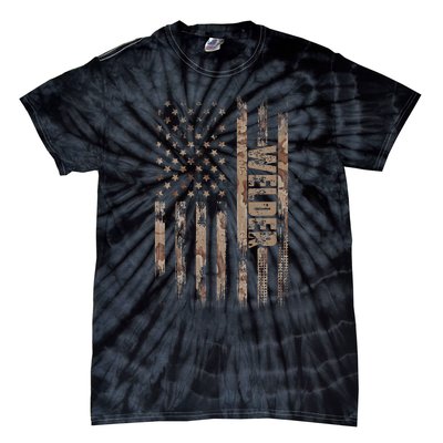 Welder American Flag Gift Welding Tie-Dye T-Shirt