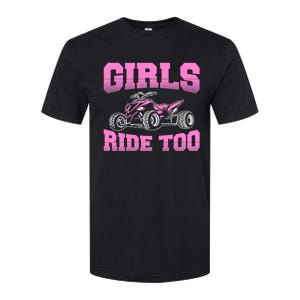 Wo ATV Funny Four Wheeler Quad Bike Girls Ride Too Quad Biker Softstyle CVC T-Shirt