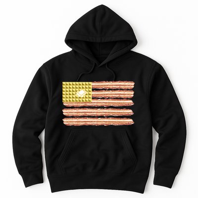 Waffle Bacon USA Flag Hoodie