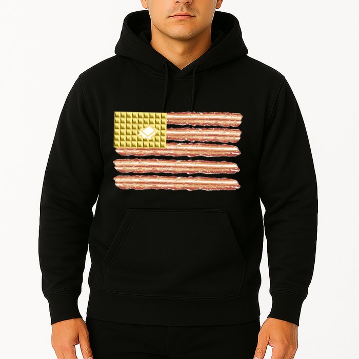 Waffle Bacon USA Flag Hoodie