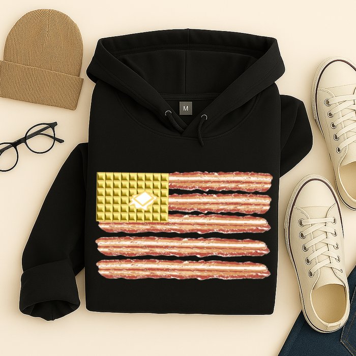 Waffle Bacon USA Flag Hoodie