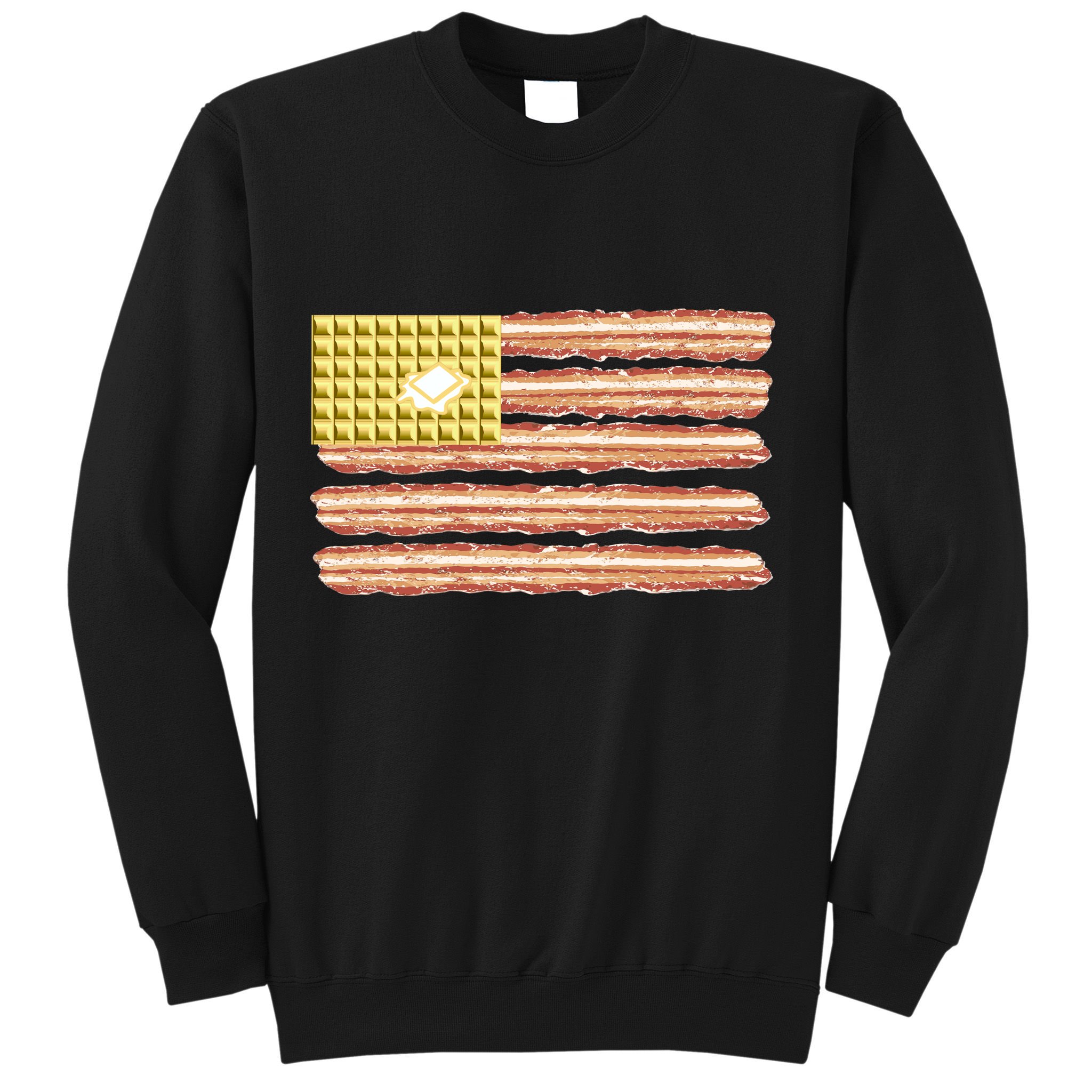 Waffle Bacon USA Flag Sweatshirt