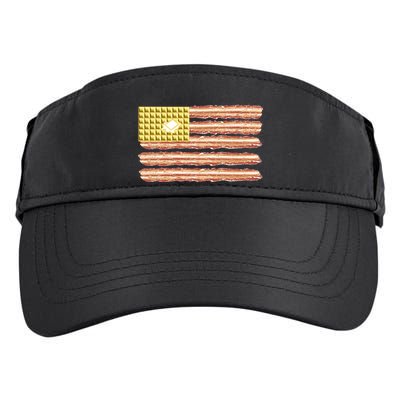 Waffle Bacon USA Flag Adult Drive Performance Visor