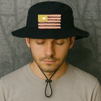 Waffle Bacon USA Flag Bucket Hat