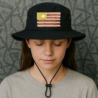 Waffle Bacon USA Flag Bucket Hat