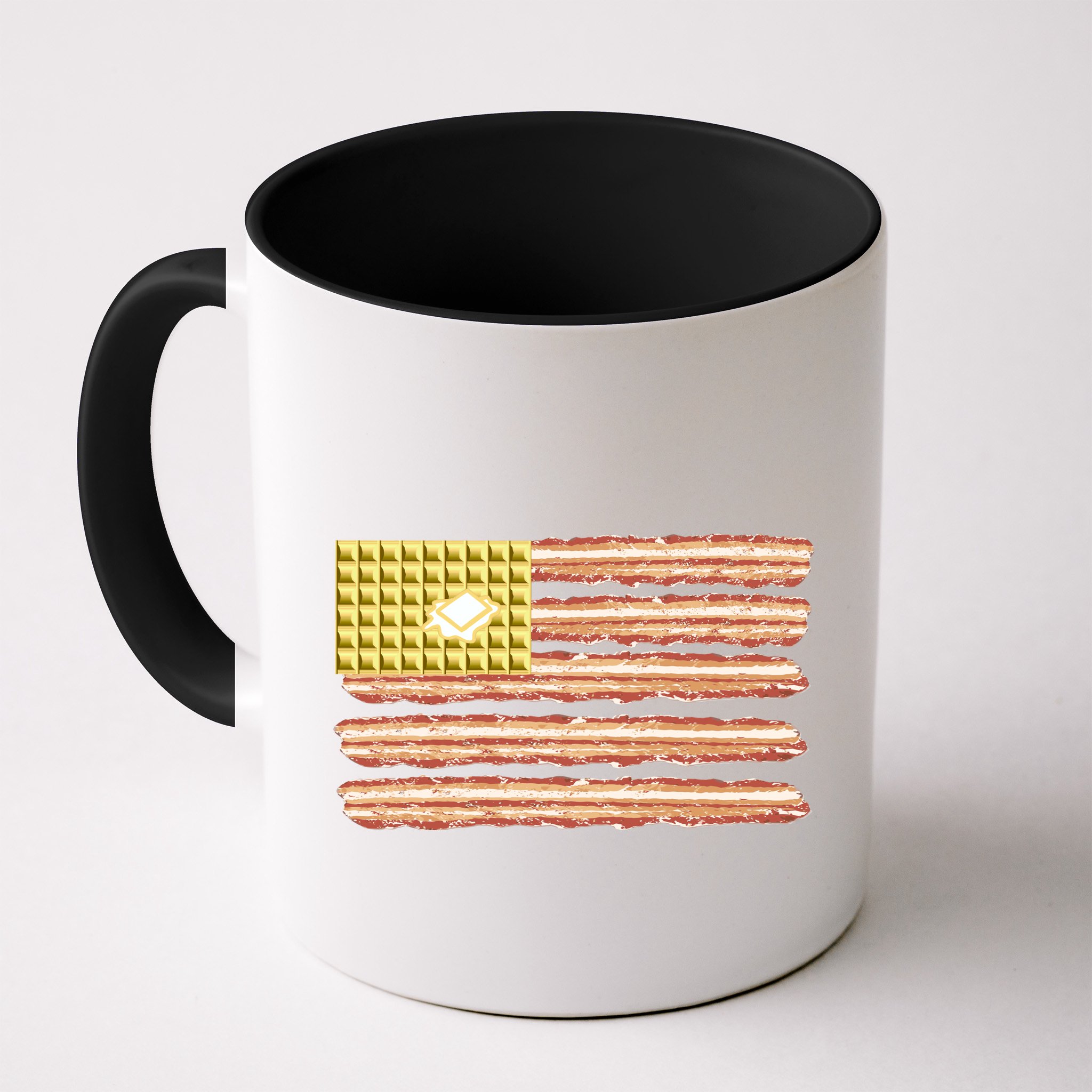 Waffle Bacon USA Flag Mug
