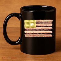 Waffle Bacon USA Flag 11oz C Handle Ceramic Mug